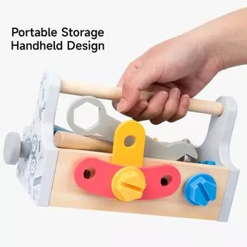 Детский ящик для инструментов Деревянные игрушки DIY Набор для ремонта винтов Игрушка Ролевые игры Набор для разборки гаек Инструменты для сборки винтов Обучающая игрушка Подарок