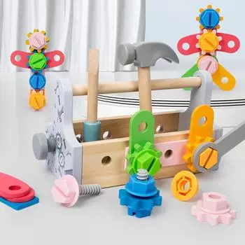 Детский ящик для инструментов, игрушка, деревянная игра-головоломка, набор для разборки, моделирование, многофункциональный ремонтный столярный инструмент, подарок для мальчика