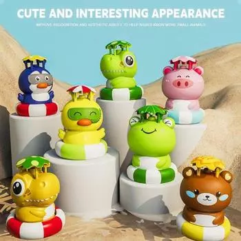 Детский ракетный разбрызгиватель с вращением на 360 градусов, летняя лягушка, утка, медведь, динозавр, пусковая установка, Свинья, ракета, открытый сад C