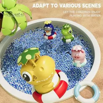 Детский ракетный разбрызгиватель в виде животного, вращающийся на 360 градусов, летняя утка, медведь, динозавр, лягушка, свинья, ракетная установка для открытого сада, заднего двора, газона, бассейна, игрушка-разбрызгиватель A