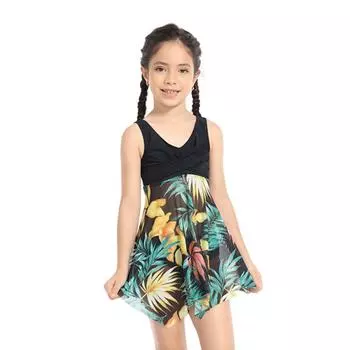 Детский раздельный купальник с высокой талией Раздельный купальник 104 чёрный