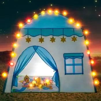 Детский развивающий домик, игрушечная палатка, детский игровой лагерь, крытая комната, складной игровой замок, милый, стильный синий