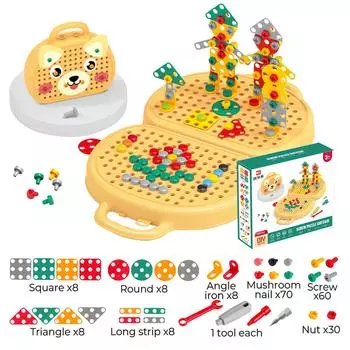 Детский развивающий сборочный ящик для инструментов, электрическая отвертка для затягивания винтов и детский ящик для инструментов, игрушки One Size