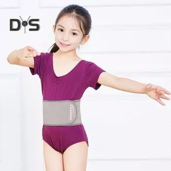 Детский регулируемый пояс для поддержки талии, сетчатый дизайн, дышащий тренировочный пояс для балета, танцевальный протектор, брюшная полоса для спины серый