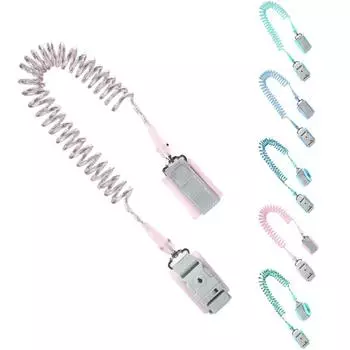 Детский ремень безопасности для младенцев, анти-потеря запястья, замок с ключом, вращающийся на 360 градусов, анти-потеря веревки 2 meters светло-розовый