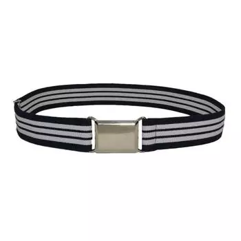 Детский ремень для малышей, эластичные регулируемые эластичные ремни унисекс с квадратной пряжкой One Size чёрный