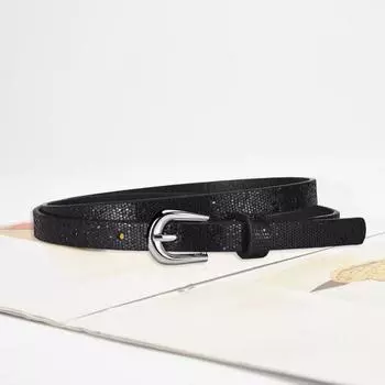 Детский ремень с несколькими отверстиями, регулируемая длина, пояс для джинсов, платье, искусственный кожаный ремень, украшенный пайетками, аксессуар синий