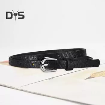 Детский ремень с несколькими отверстиями, регулируемая длина, пояс для джинсов, платье, искусственный кожаный ремень, украшенный пайетками, аксессуар золотистый