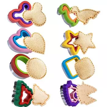 Детский резак для сэндвичей, резак для печенья и хлеба из нержавеющей стали, резак для печенья динозавр, звезда и детский резак для овощей (8 шт)