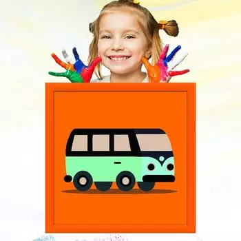 Детский рисунок 20x20 см, картина маслом по номерам для детей, развитие хобби, ручная роспись, обучение рисованию детей 20x20cm no Frame