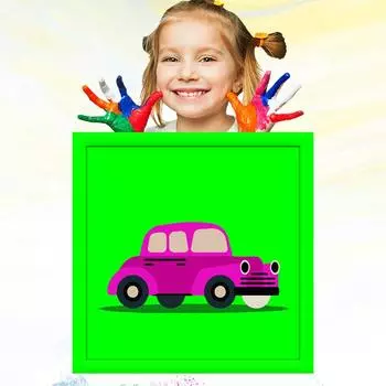 Детский рисунок 20x20 см, картина маслом по номерам для детей, обучение рисованию, ручная роспись, развитие хобби 20x20cm no Frame