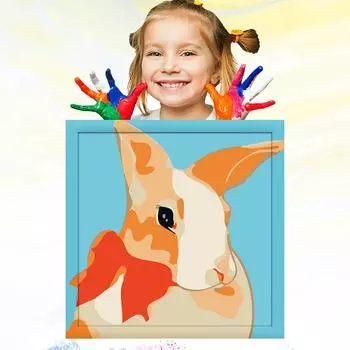 Детский рисунок 20x20 см, обучение рисованию детей, картина маслом по номерам для детей, развитие хобби, ручная роспись 20x20cm no Frame