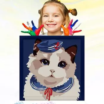 Детский рисунок 20x20 см, обучение рисованию детей, ручная роспись, хобби, развитие, картина маслом по номерам для детей 20x20cm no Frame