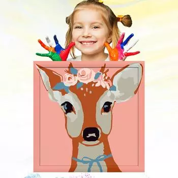 Детский рисунок 20x20 см, обучение рисованию, хобби, развитие, картина маслом по номерам для детей, ручная роспись 20x20cm no Frame