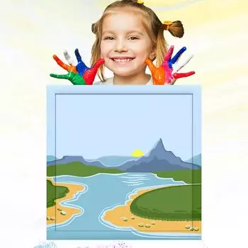 Детский рисунок 20x20 см Раскрашенный вручную детский рисунок Обучение рисованию Развитие хобби Живопись маслом по номерам для детей 20x20cm no Frame