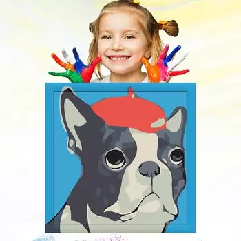 Детский рисунок 20x20 см, развитие хобби, картина маслом по номерам для детей, ручная роспись, обучение рисованию для детей 20x20cm no Frame