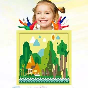 Детский рисунок 20x20 см, развитие хобби, ручная роспись, картина маслом по номерам для детей, обучение рисованию 20x20cm no Frame