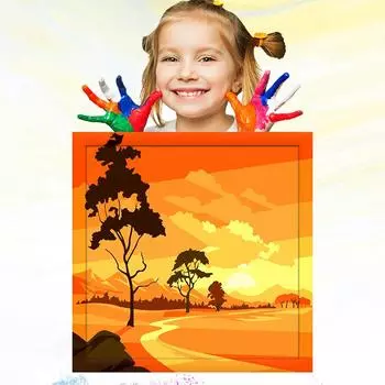 Детский рисунок 20x20 см, ручная роспись, развитие хобби, обучение рисованию детей, картина маслом по номерам для детей 20x20cm no Frame