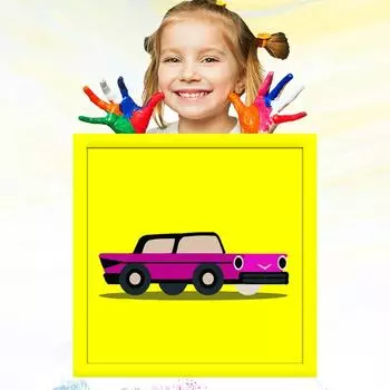 Детский рисунок 20x20см Картина маслом по номерам для детей Развитие хобби Обучение рисованию детей Ручная роспись 20x20cm no Frame