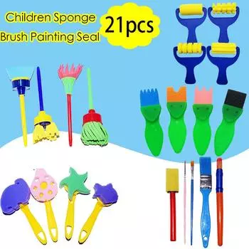 Детский рисунок губкой Кисти для акварельной живописи Масло Акварельная кисть разноцветный