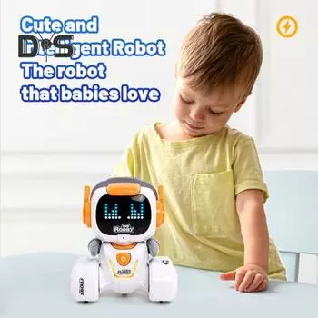 Детский робот с дистанционным управлением и светодиодными глазами, программируемый, сенсорный, интерактивный, танцующий, поющий, электрический 2,4 ГГц RC-робот для малышей синий