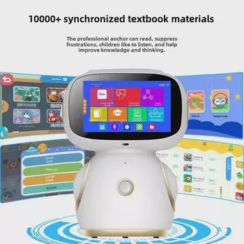 Детский робот с искусственным интеллектом для раннего образования и многофункциональным дисплеем для удаленного мониторинга Black