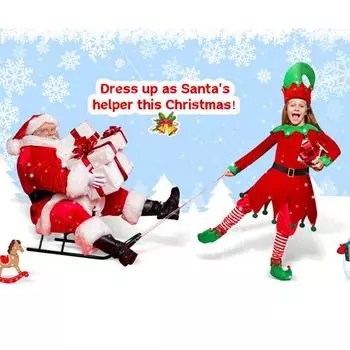 Детский рождественский костюм эльфа, детская одежда для косплея 100