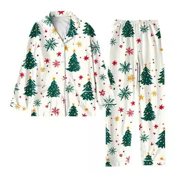 Детский рождественский костюм из 2 предметов с принтом, топ с длинными рукавами и застежкой на пуговицы, широкие брюки, комплект пижамы, домашний повседневный костюм 10 армия зеленый