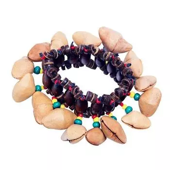 Детский ручной барабан, ударный инструмент, музыкальная игрушка, погремушка в виде скорлупы ореха в африканском племенном стиле, обучающая музыкальная игрушка для начинающих