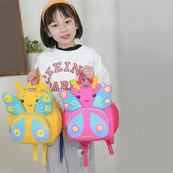 Детский рюкзак, детский школьный рюкзак, милый дизайн с изображением бабочки из мультфильма, контрастные цветные рюкзаки