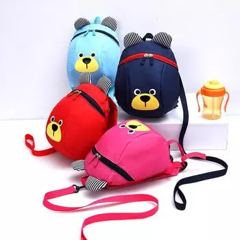 Детский рюкзак для детей дошкольного возраста, предотвращающий потерю детей, милая мультяшная сумка красный