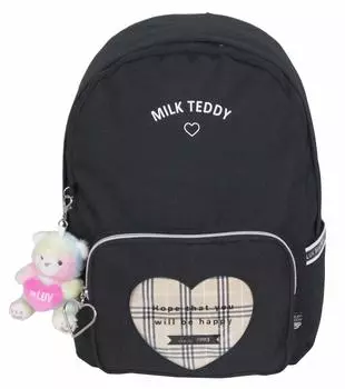 Детский рюкзак для девочек Heart Teddy D Pack Rucksack Black [Matsumura Shoten] [Milk Teddy] sle-614 чёрный