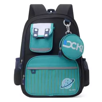 Детский рюкзак для начальной школы, школьный рюкзак большой емкости розовый/темно-синий