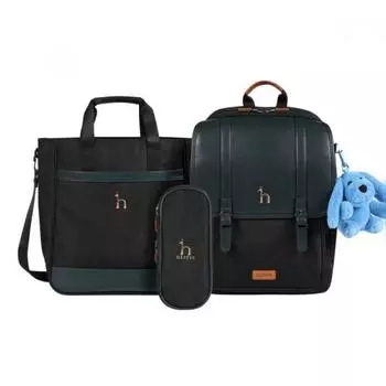 Детский рюкзак Hedges Kids Herry Chelsea, комплект из сумки для книг + пенала + нового кармана, черный Tris000010291 100/100