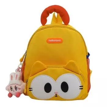 Детский рюкзак Мультяшный кот Маленький школьный рюкзак Рюкзак для мальчиков и девочек жёлтый