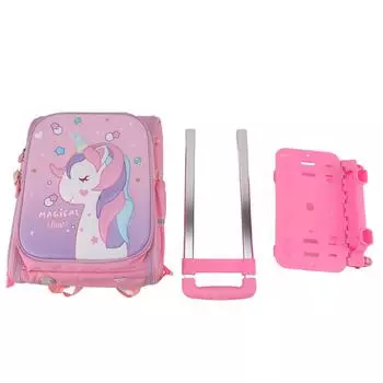 Детский рюкзак на колесиках, съемная большая вместительная школьная сумка, 2 колеса, детская школьная сумка на колесиках для книг