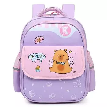 Детский рюкзак с капибарой, мультяшный, легкий, для детского сада, для школьных дней Purple