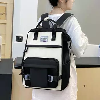 Детский рюкзак женский контрастный цвет рюкзак большой емкости дорожная сумка розовый