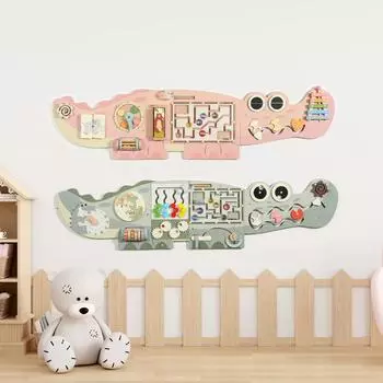 Детский сад Крокодил Настенная игра-головоломка Раннее образование Интеллектуальная настенная бизиборд Настенное украшение Игрушка 1pcs