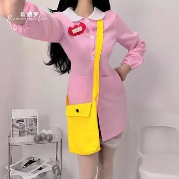 Детский сад нижнее белье косплей костюм платье работник по уходу за детьми милая девушка униформа S розовый