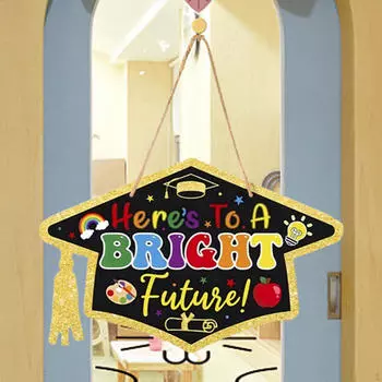 Детский сад Поздравляем Выпускник Знак Деревянный Подвесной Декор на Дверь,Современное Искусство и Ремесла,Украшение для Выпускного Вечера для