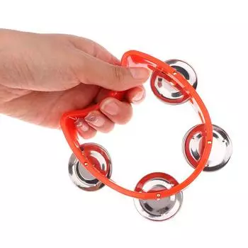 Детский сад Ручной тамбурин Металлические колокольчики Пластиковый погремушка Мяч Перкуссия Ktv Вечеринка Детская игра Игрушка Музыкальный инструмент black