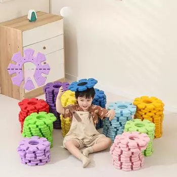 Детский сад, строительная площадка, игровые блоки, двенадцать зодиакальных снежинок, родительско-детские уличные строительные блоки 26*26cm