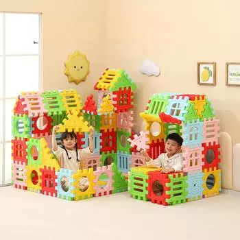 Детский сад Строительная площадка Строительная игра Строительные блоки Счастливый многофункциональный большой блок Строительные блоки Семейное сенсорное обучение 30*30cm