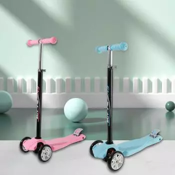 Детский самокат 2-3-6-8 лет, однопедальный детский санный спорт, детский санный самокат для детей старшего возраста, ходунки, автомобиль, светоизлучающее колесо розовый