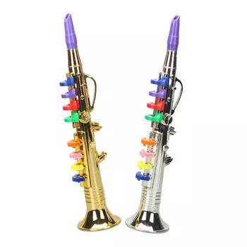 Детский саксофон, труба, кларнет, детский подарок, саксофон, музыкальные игрушки, инструмент для воспроизведения музыки, инструмент для моделирования с 8 цветными клавишами CHINA