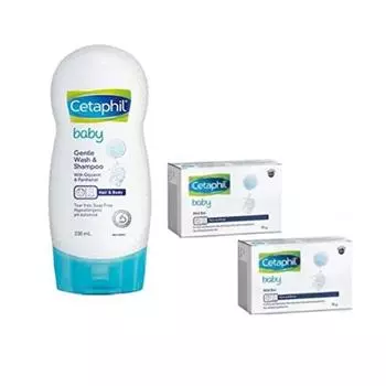 Детский шампунь и гель для душа Cetaphil, 230 мл и детское мягкое мыло 75 г (Упаковка из 2 шт.) - Combo