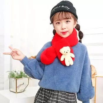 Детский шарф, милый универсальный шарф для мальчиков и девочек, утолщенный зимний теплый корейский вариант, плюшевый ветрозащитный шарф