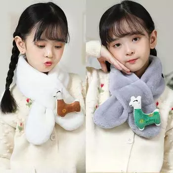 Детский шарф плюшевый милый мультяшный ветрозащитный и теплый корейский вариант для мальчиков и девочек детский осенне-зимний детский шарф