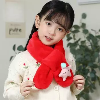 Детский шарф, зимний, для мальчиков и девочек, милый, теплый шарф, утолщенный, плюшевый, универсальный, ветрозащитный, корейская версия, шарф с героями мультфильмов 60-80cm